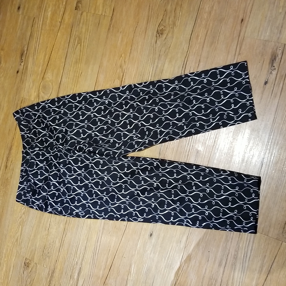 Talbots black/white swirly pattern pants like new sz 2p